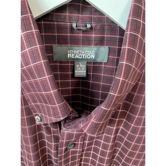 Kenneth Cole Reaction Purple Plum Collared Button Down Dress Shirt Size Large - Picture 2 of 5